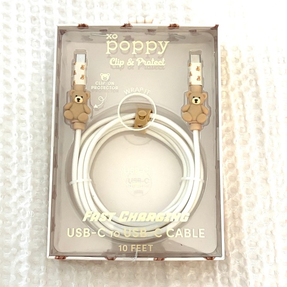 Poppy Teddy Bear USB-C to USB-C Cable - Picture 1 of 3